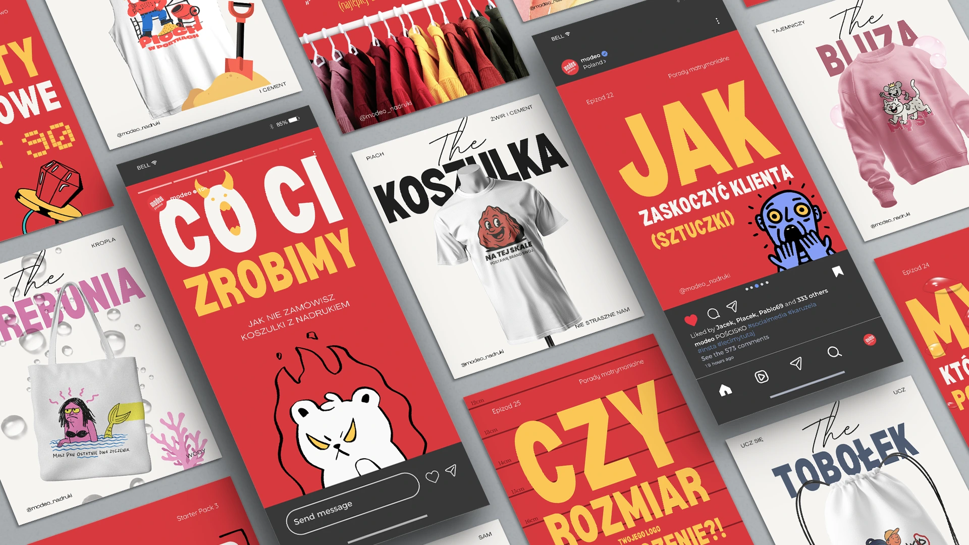 Materiały graficzne Modeo — system wizualny modeo