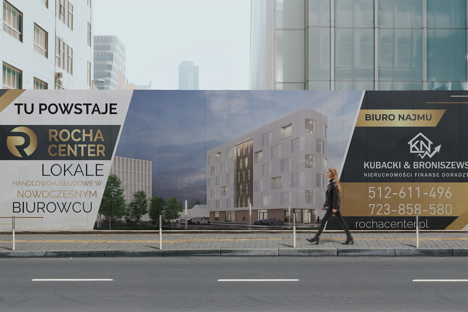 Rocha Center — Materiały marketingowe centrum handlowego — broszury, plakaty, roll-upy i grafiki do kampanii reklamowej.