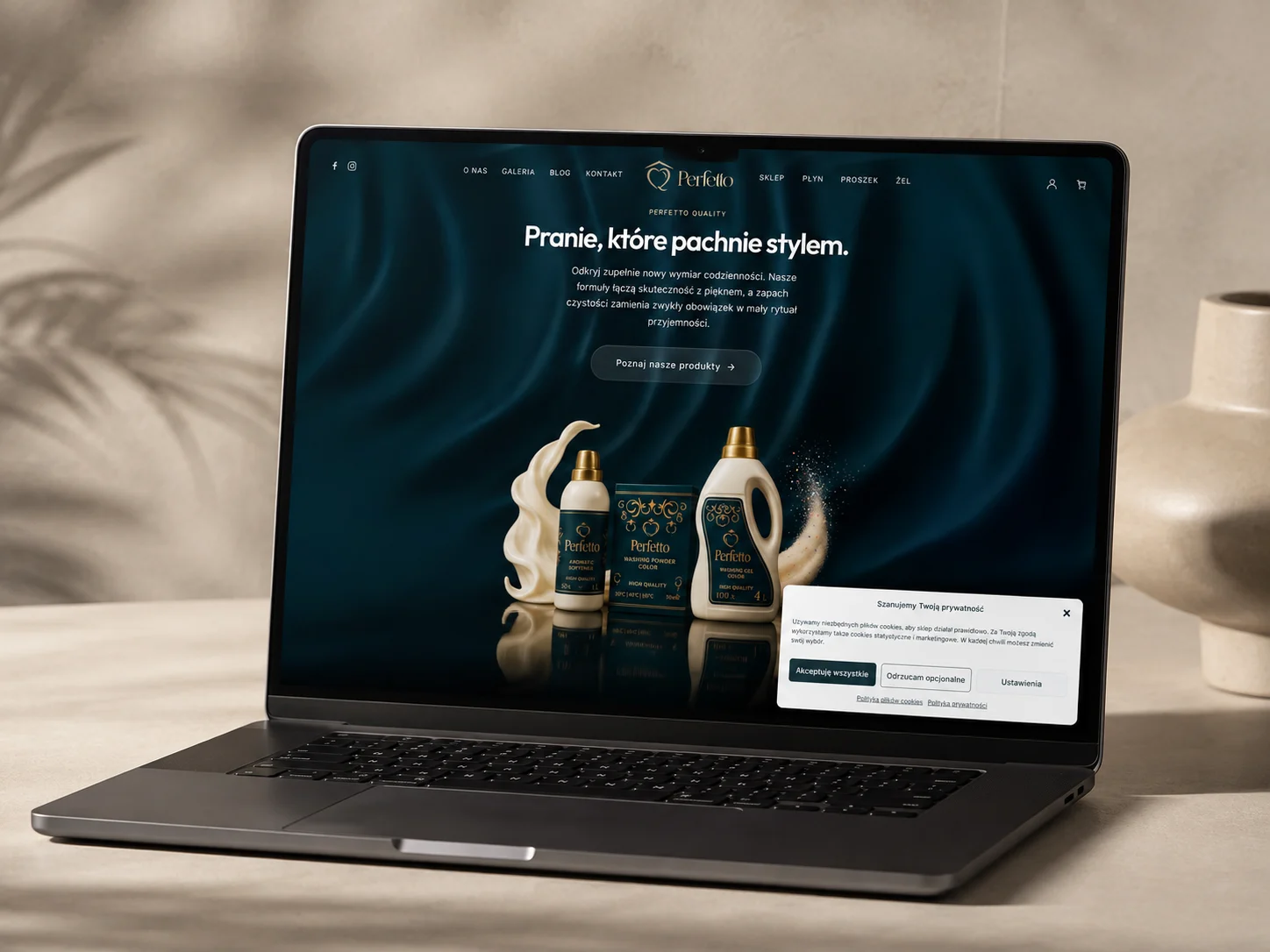 PerfettoQuality, widok sklepu WooCommerce z kolekcją produktów do prania