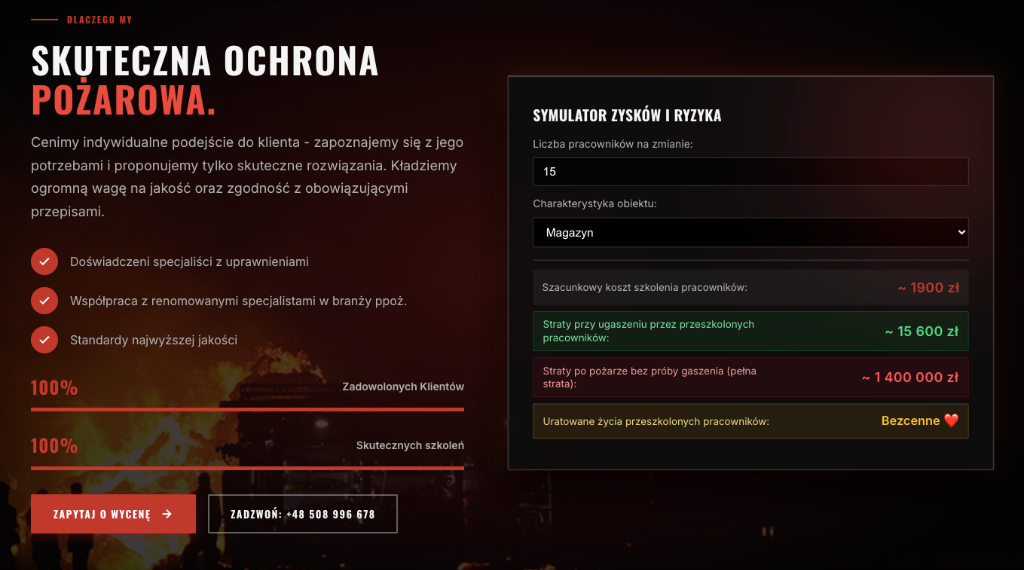 Frontfire - interaktywny symulator zysków i ryzyka