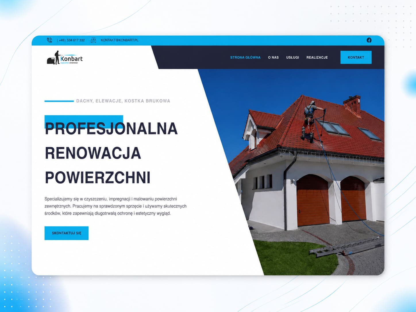 Strona firmy Konbart wykonana przez Sitefy
